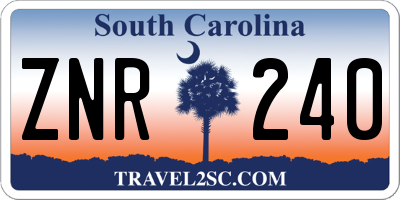 SC license plate ZNR240