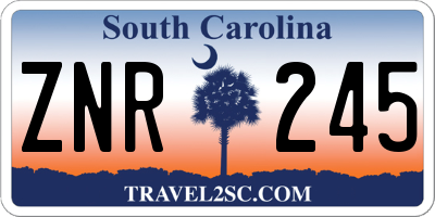 SC license plate ZNR245