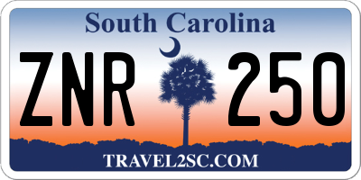 SC license plate ZNR250