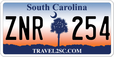 SC license plate ZNR254