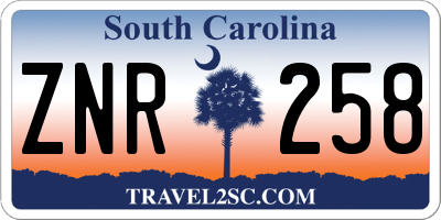 SC license plate ZNR258