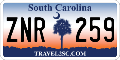 SC license plate ZNR259