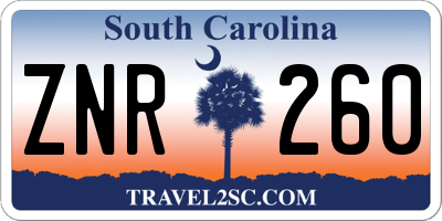 SC license plate ZNR260