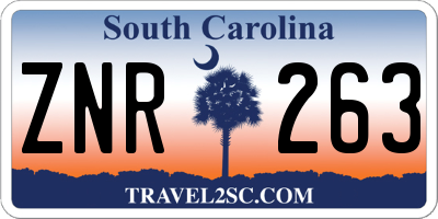 SC license plate ZNR263