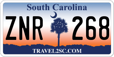 SC license plate ZNR268