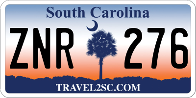 SC license plate ZNR276