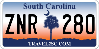 SC license plate ZNR280