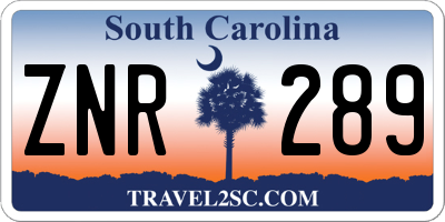 SC license plate ZNR289