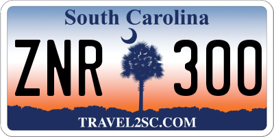 SC license plate ZNR300
