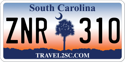 SC license plate ZNR310