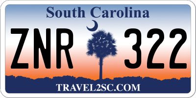 SC license plate ZNR322