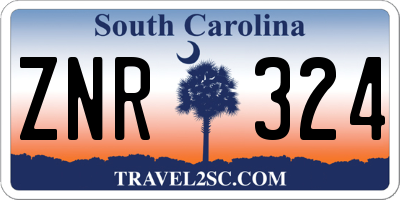 SC license plate ZNR324