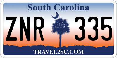SC license plate ZNR335