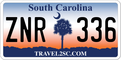 SC license plate ZNR336