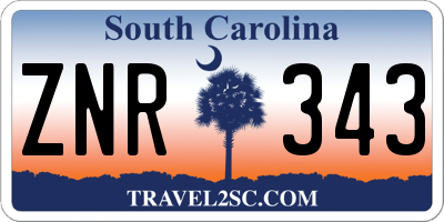 SC license plate ZNR343