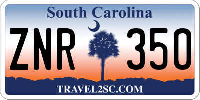 SC license plate ZNR350