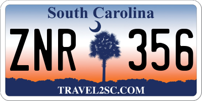SC license plate ZNR356
