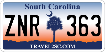 SC license plate ZNR363