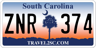 SC license plate ZNR374