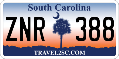 SC license plate ZNR388