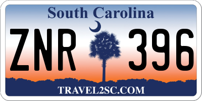 SC license plate ZNR396