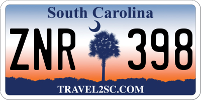 SC license plate ZNR398