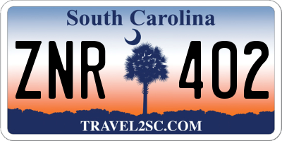 SC license plate ZNR402