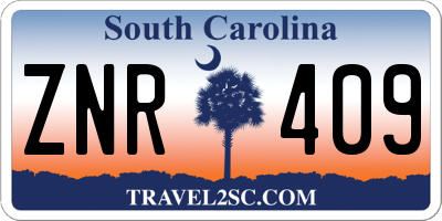 SC license plate ZNR409