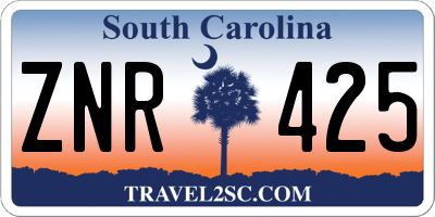SC license plate ZNR425