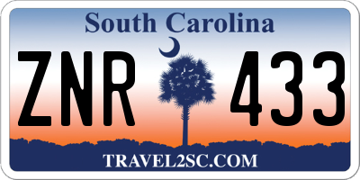 SC license plate ZNR433