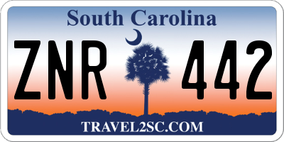SC license plate ZNR442