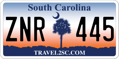 SC license plate ZNR445