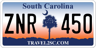 SC license plate ZNR450