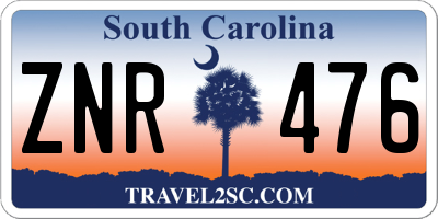 SC license plate ZNR476
