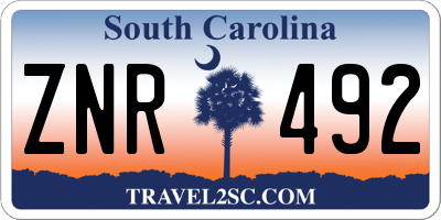 SC license plate ZNR492