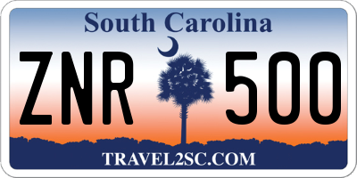 SC license plate ZNR500