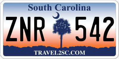 SC license plate ZNR542