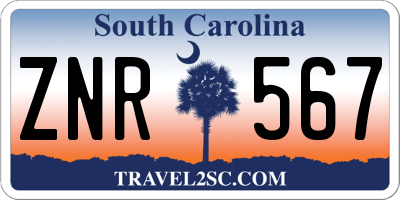 SC license plate ZNR567