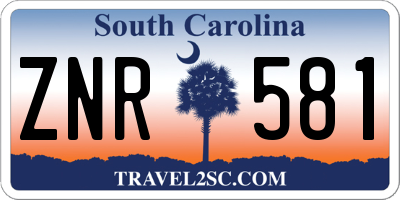 SC license plate ZNR581