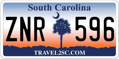 SC license plate ZNR596