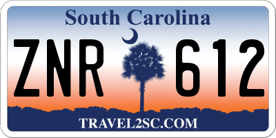 SC license plate ZNR612