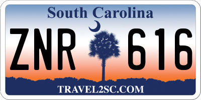 SC license plate ZNR616