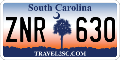 SC license plate ZNR630