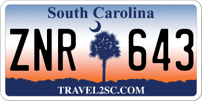SC license plate ZNR643