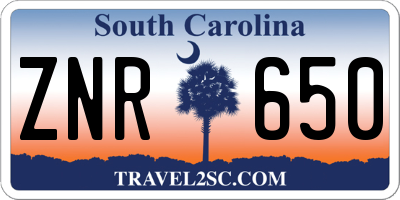 SC license plate ZNR650