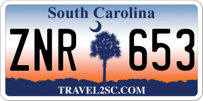 SC license plate ZNR653