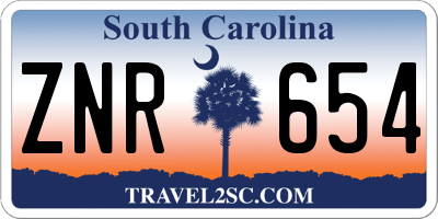 SC license plate ZNR654