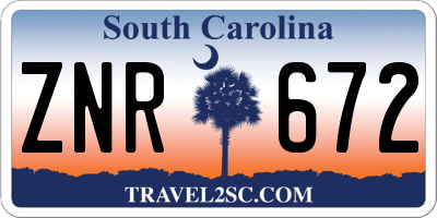 SC license plate ZNR672