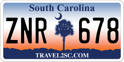 SC license plate ZNR678