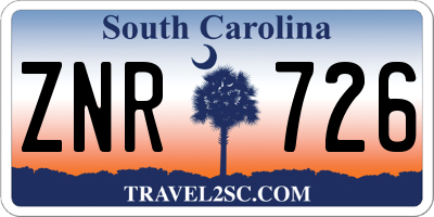 SC license plate ZNR726